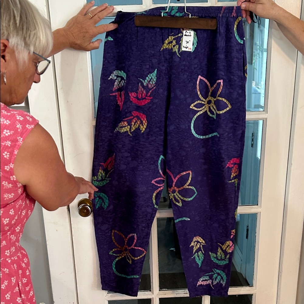 Colorful Floral Print Pants